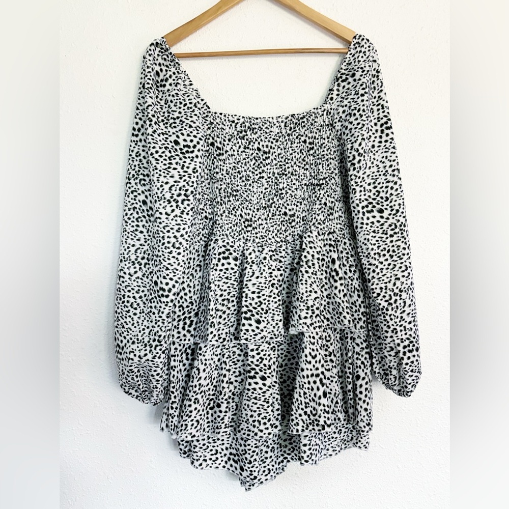 Simplee Plus Leopard Print Romper Size 1X - Picture 4 of 13